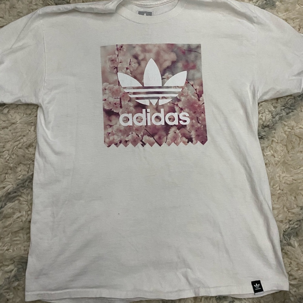 Adidas pink flower shirt